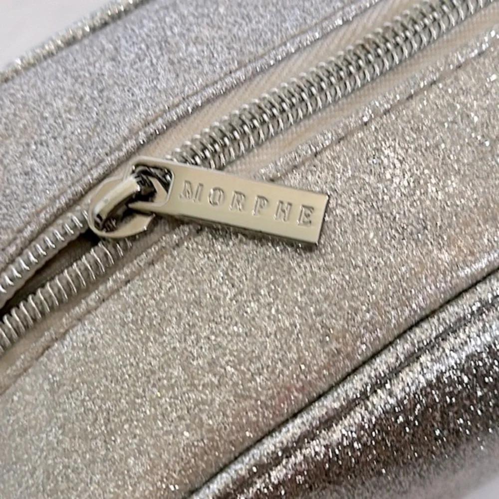 Morphe × Jaclyn Hill The Complexion Master Collection makeup bag in silver NWOT